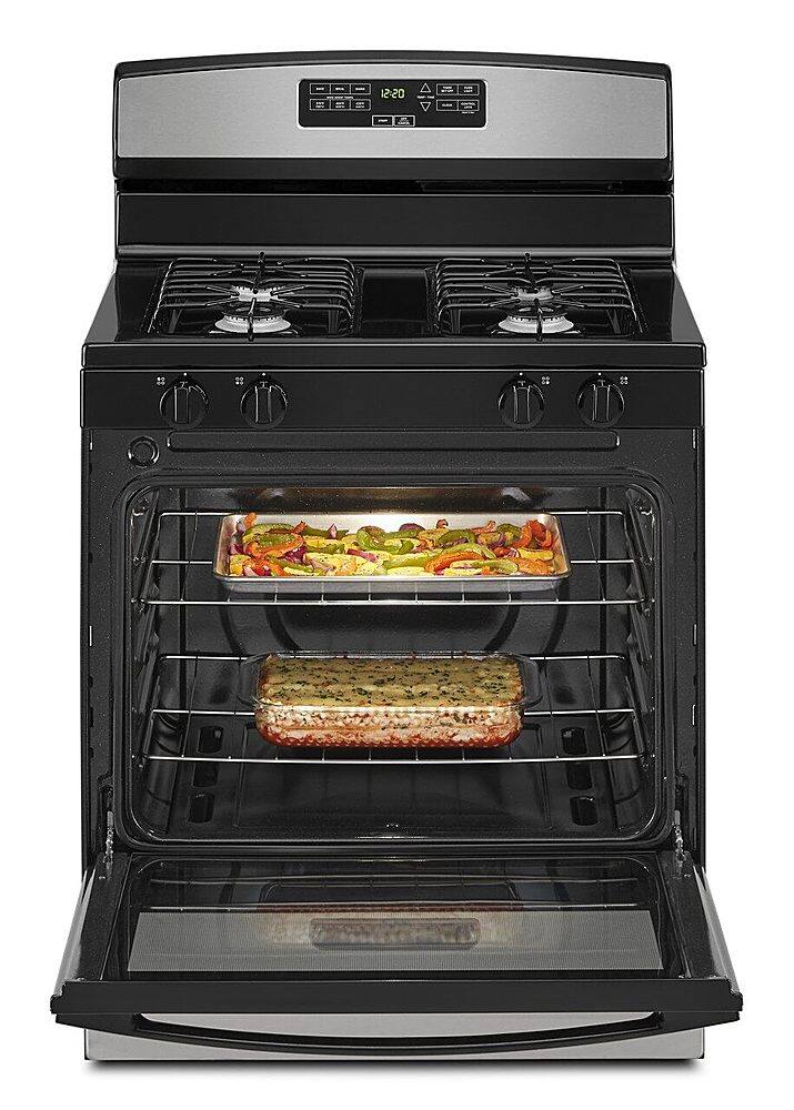 Alt View 13. Amana - 5.1 Cu. Ft. Freestanding Gas Range with Bake Assist Temps - Stainless Steel.