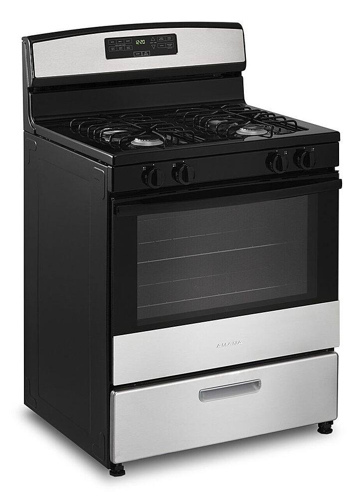 Alt View 17. Amana - 5.1 Cu. Ft. Freestanding Gas Range with Bake Assist Temps - Stainless Steel.