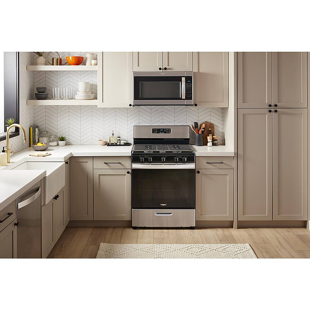 Alt View 19. Whirlpool - 5.1 Cu. Ft. Freestanding Gas Range with Edge to Edge Cooktop - Stainless Steel.