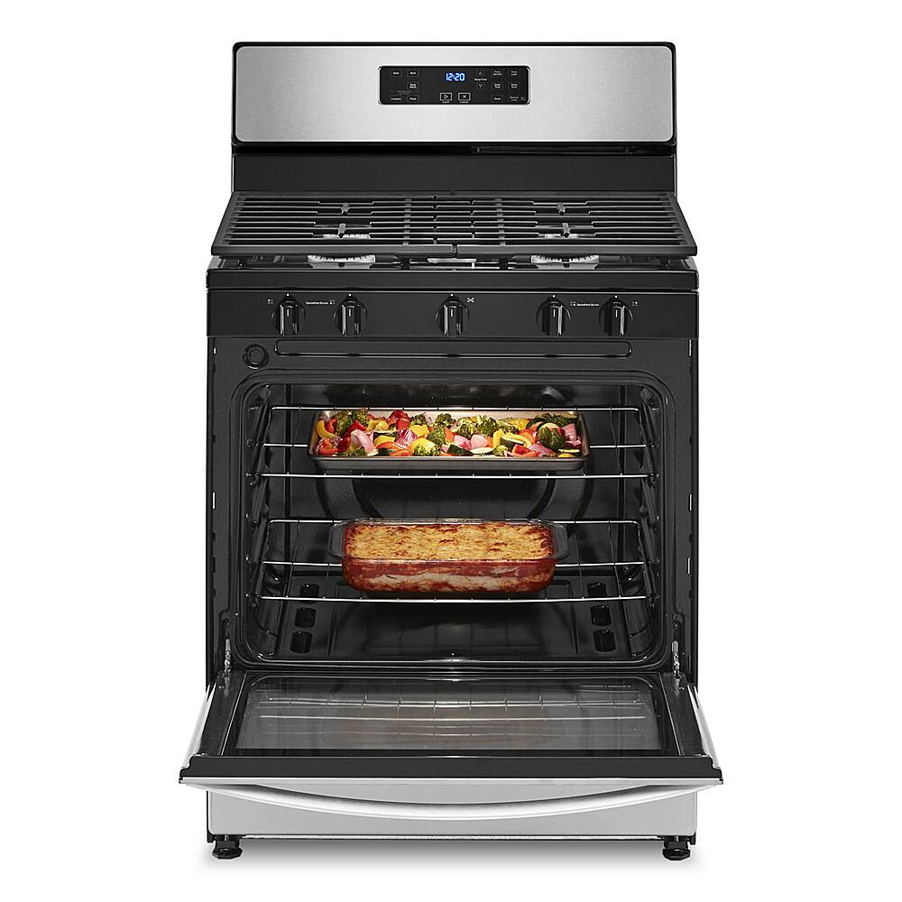 Alt View 2. Whirlpool - 5.1 Cu. Ft. Freestanding Gas Range with Edge to Edge Cooktop - Stainless Steel.