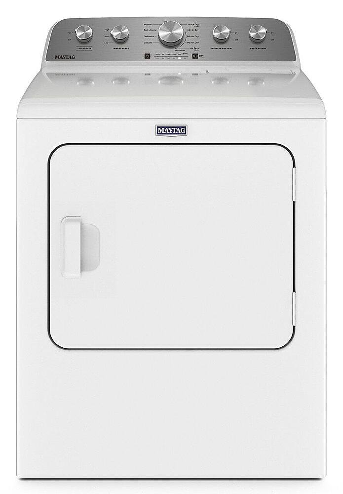 Front. Maytag - 7.0 Cu. Ft. Electric Dryer with Extra Power Button - White.