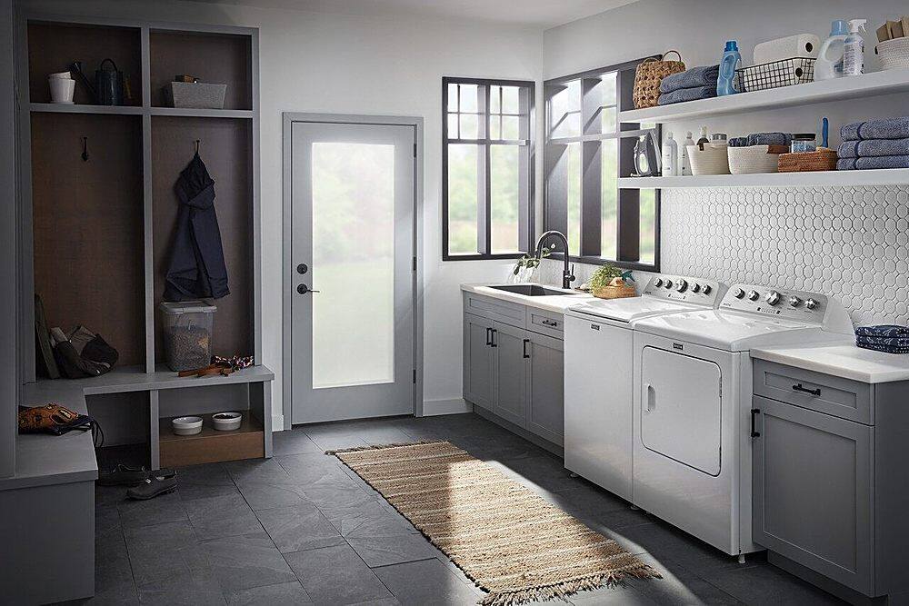 Alt View 20. Maytag - 7.0 Cu. Ft. Electric Dryer with Extra Power Button - White.