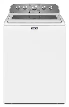 Front. Maytag - 4.8 Cu. Ft. High Efficiency Top Load Washer with Extra Power Button - White.