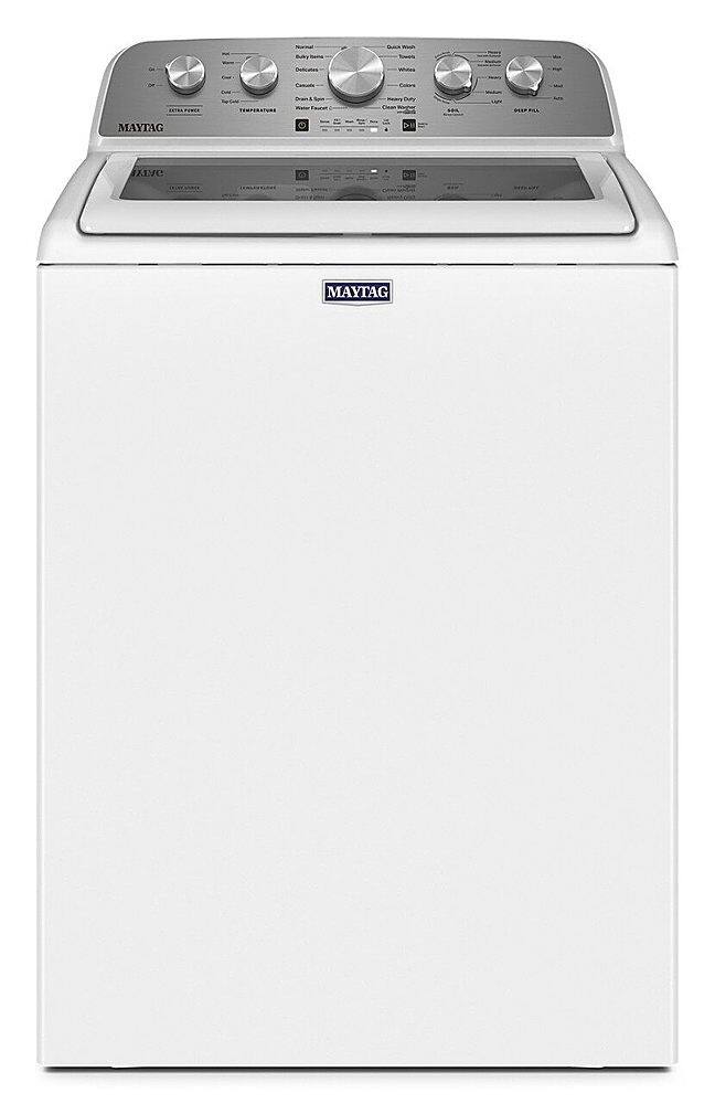 Front. Maytag - 4.8 Cu. Ft. High Efficiency Top Load Washer with Extra Power Button - White.
