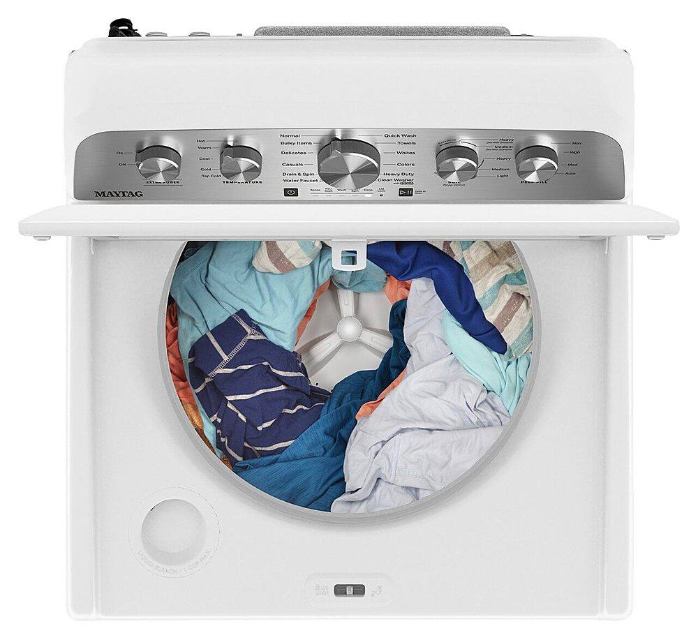 Alt View 16. Maytag - 4.8 Cu. Ft. High Efficiency Top Load Washer with Extra Power Button - White.
