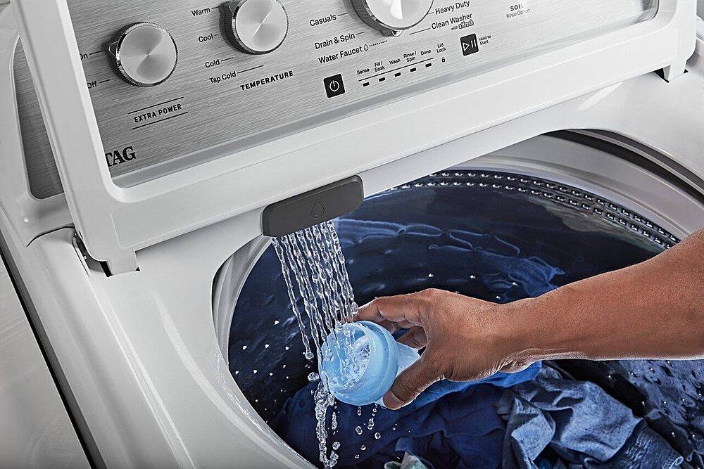 Alt View 19. Maytag - 4.5 Cu. Ft. High Efficiency Top Load Washer with Extra Power Button - White.