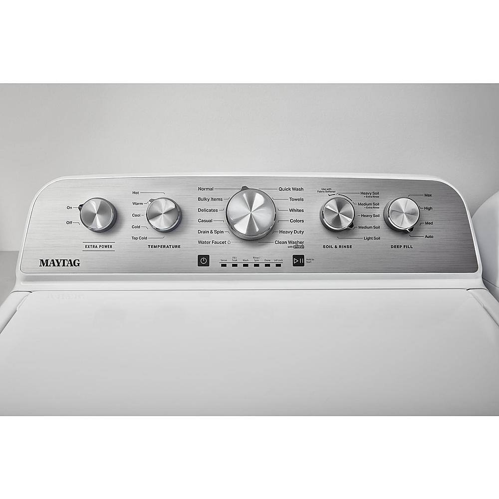 Alt View 1. Maytag - 4.5 Cu. Ft. High Efficiency Top Load Washer with Extra Power Button - White.