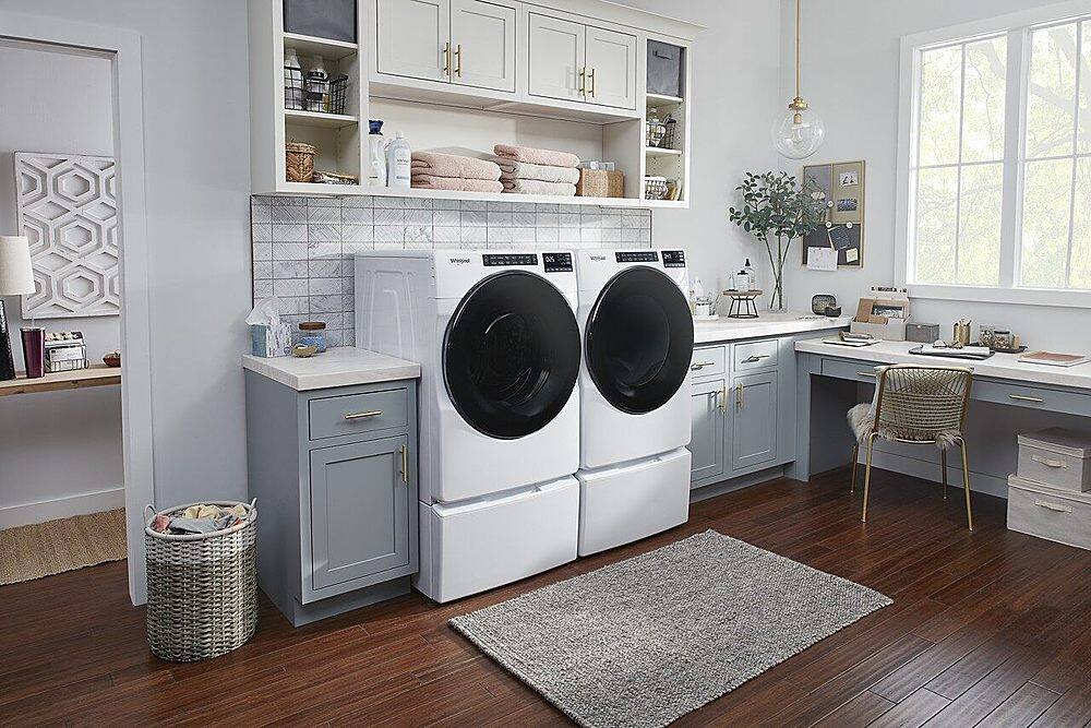 Alt View 13. Whirlpool - 7.4 Cu. Ft. Stackable Electric Dryer with Wrinkle Shield Plus Option - White.