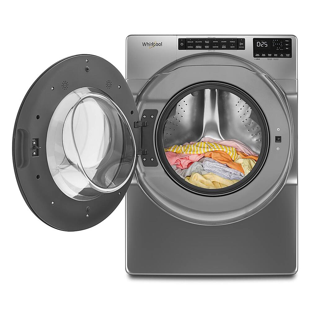 Alt View 3. Whirlpool - 5.0 Cu. Ft. High-Efficiency Stackable Front Load Washer with Tumble Fresh - Chrome Shadow.