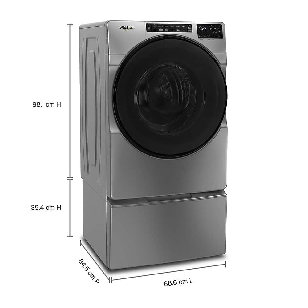 Alt View 4. Whirlpool - 5.0 Cu. Ft. High-Efficiency Stackable Front Load Washer with Tumble Fresh - Chrome Shadow.