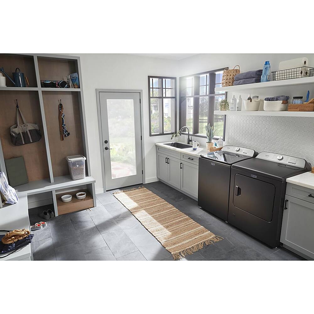 Alt View 23. Maytag - 4.7 Cu. Ft. High Efficiency Top Load Washer with Pet Pro System - Volcano Black.