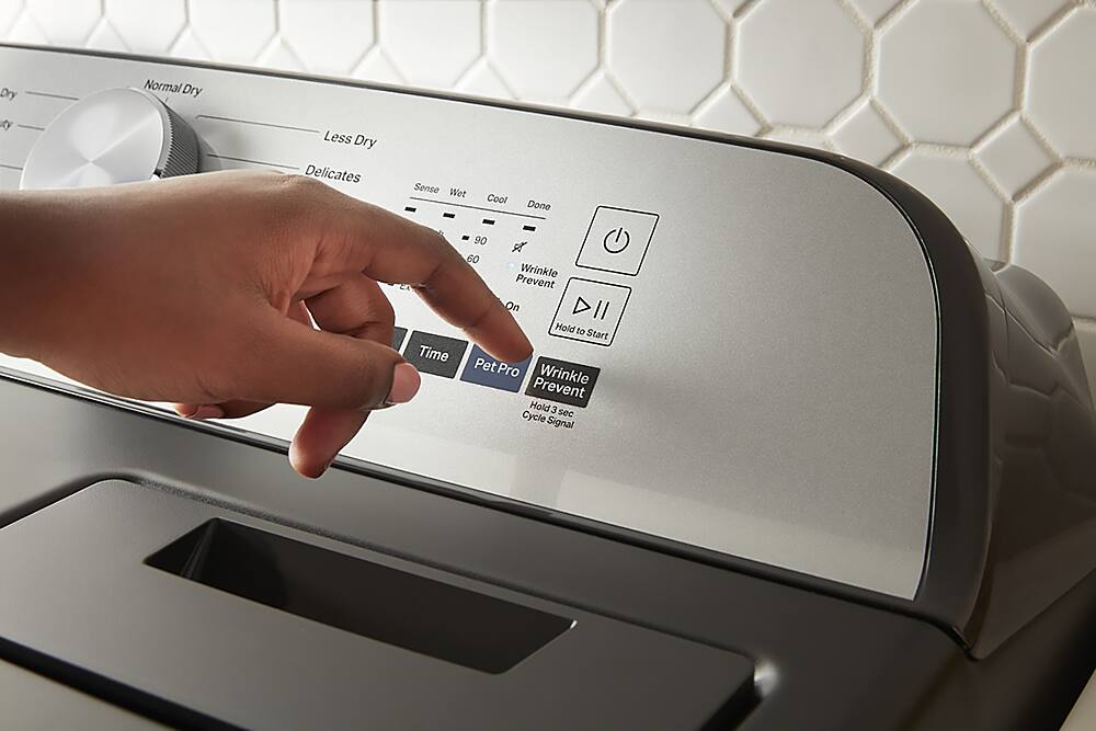 Alt View 14. Maytag - 7.0 Cu. Ft. Electric Dryer with Steam and Pet Pro System - Volcano Black.