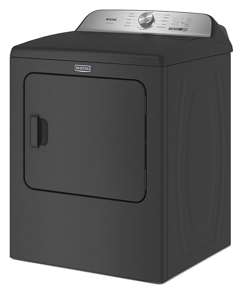 Angle. Maytag - 7.0 Cu. Ft. Gas Dryer with Steam and Pet Pro System - Volcano Black.