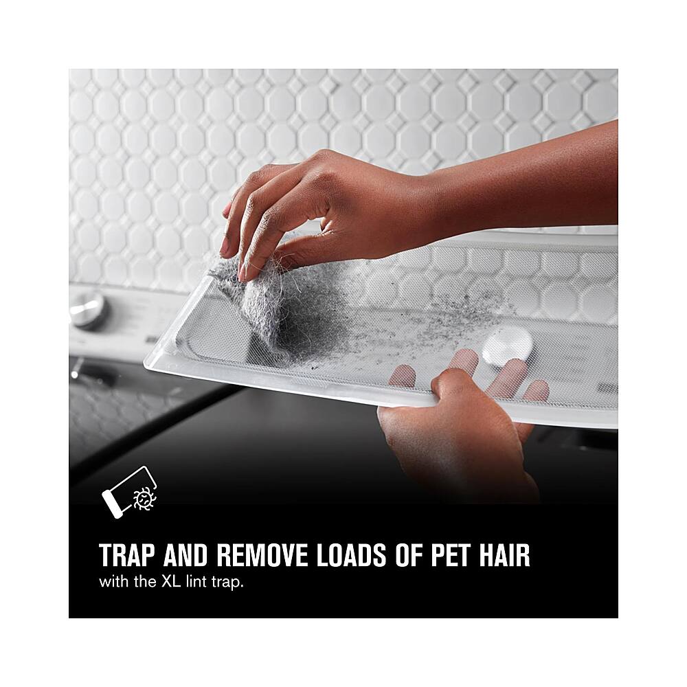 Alt View 14. Maytag - 7.0 Cu. Ft. Gas Dryer with Steam and Pet Pro System - Volcano Black.