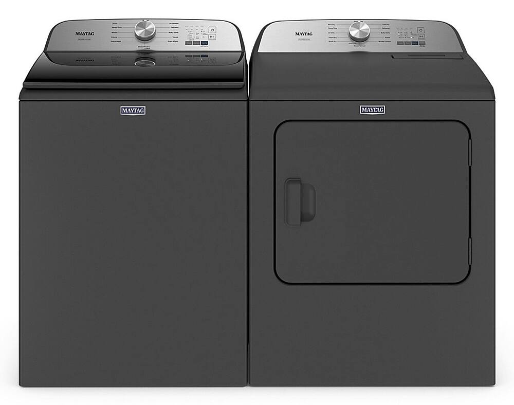 Alt View 17. Maytag - 7.0 Cu. Ft. Gas Dryer with Steam and Pet Pro System - Volcano Black.