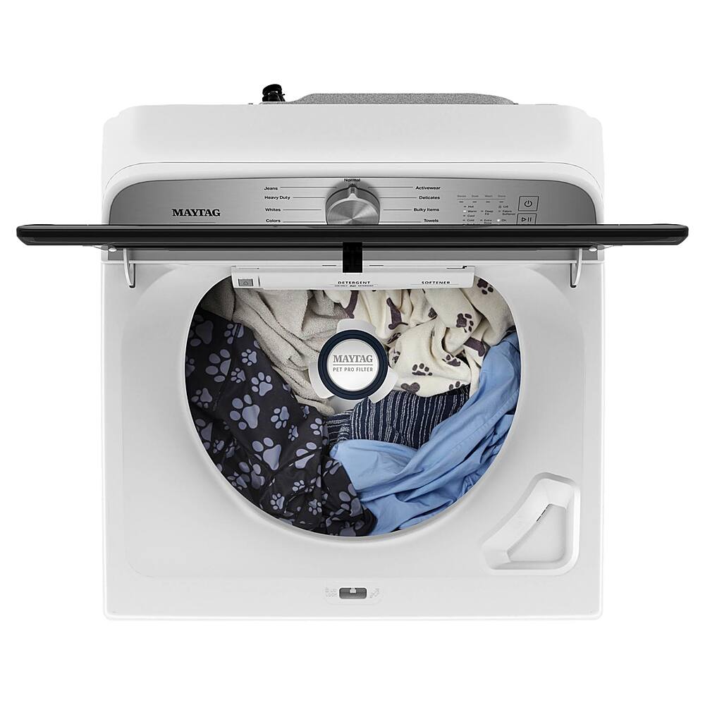 Alt View 12. Maytag - 4.7 Cu. Ft. High Efficiency Top Load Washer with Pet Pro System - White.