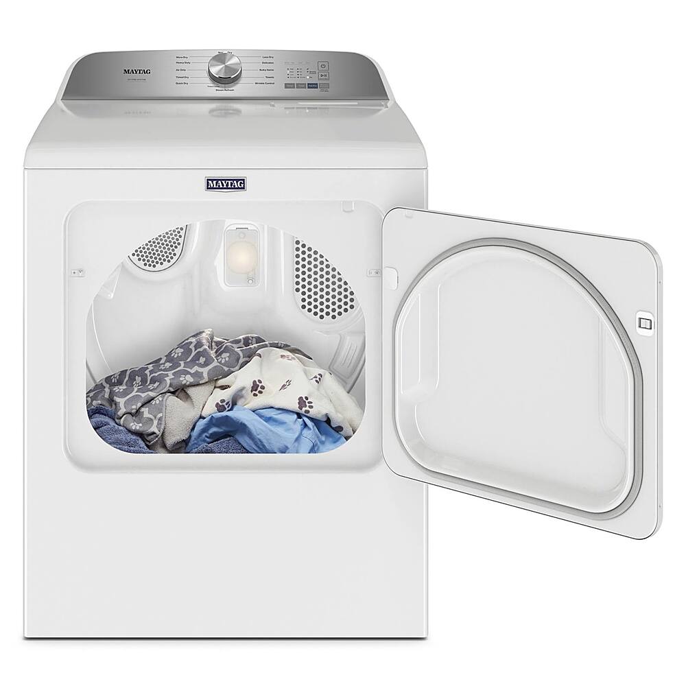 Alt View 2. Maytag - 7.0 Cu. Ft. Electric Dryer with Steam and Pet Pro System - White.