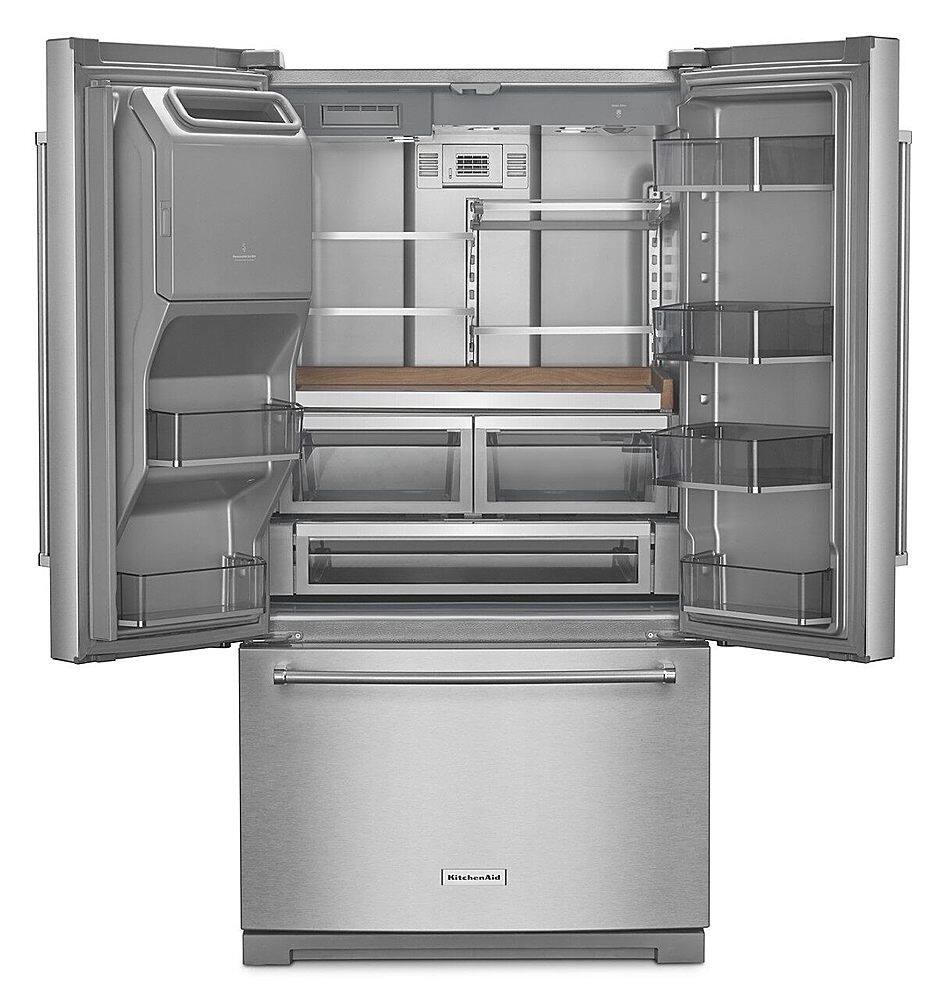 Alt View 1. KitchenAid - 27 Cu. Ft. French Door Refrigerator with External Water and Ice Dispenser - Stainless Steel with PrintShield Finish.