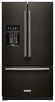 KitchenAid - 27 Cu. Ft. French Door Refrigerator with External Water and Ice Dispenser - Black Stainless Steel - Front_Zoom