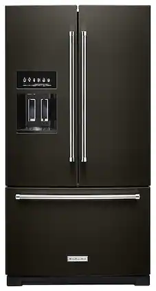 KitchenAid - 27 Cu. Ft. French Door Refrigerator with External Water and Ice Dispenser - Black Stainless Steel