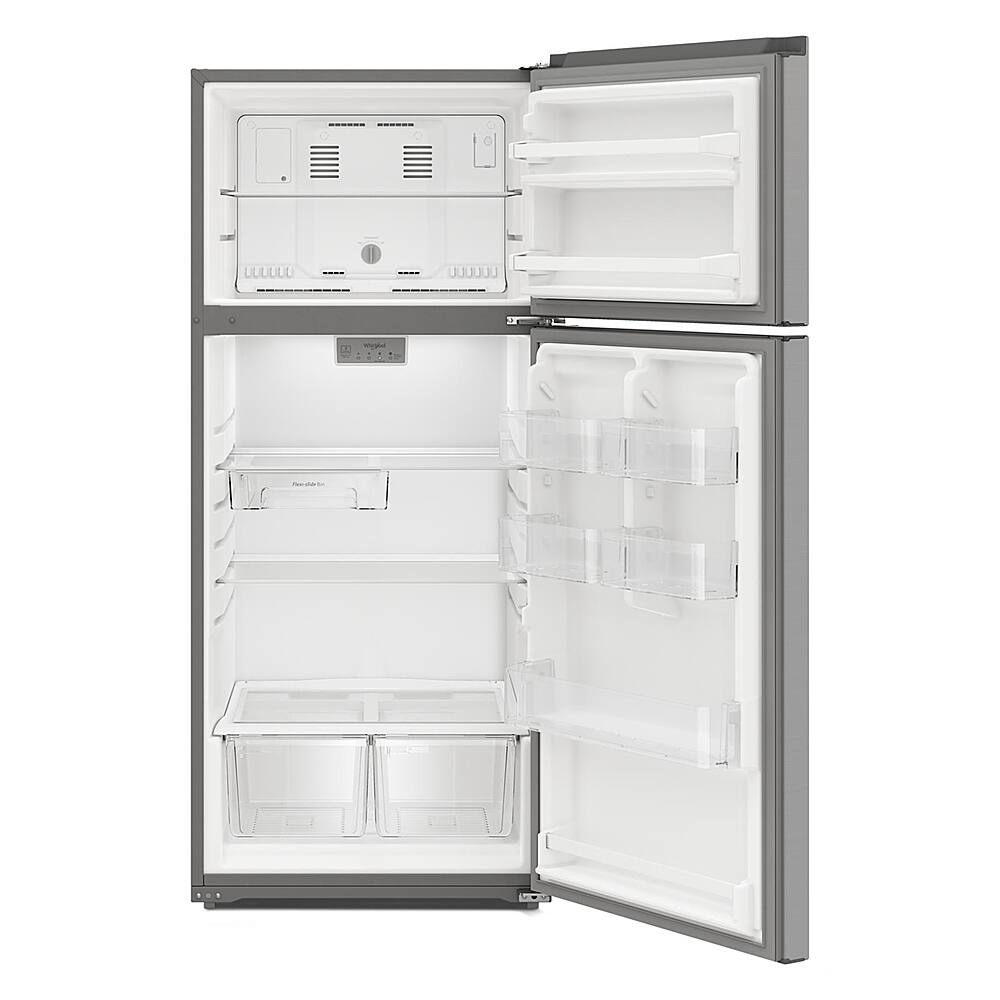 Angle. Whirlpool - 16.3 Cu. Ft. Top-Freezer Refrigerator - Stainless Steel.