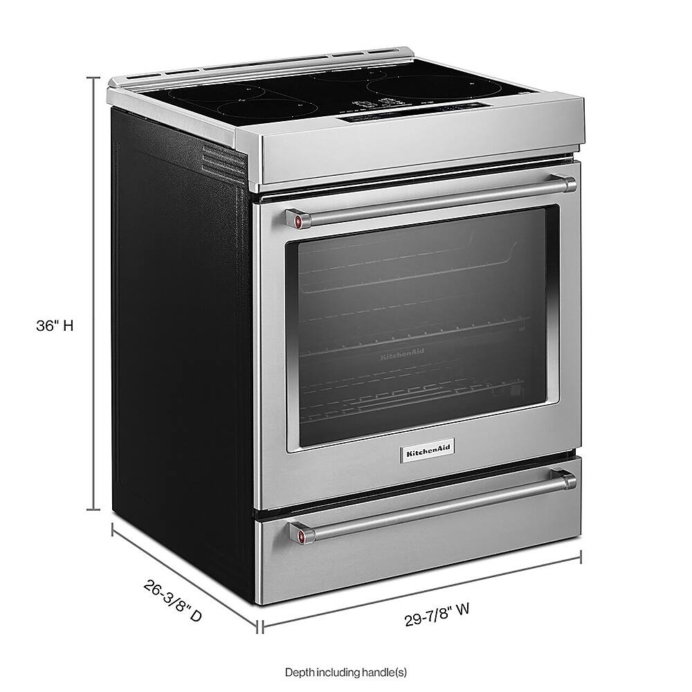 Alt View 13. KitchenAid - 6.4 Cu. Ft. Slide-In Electric Induction Convection Range with Air Fry - Stainless Steel.