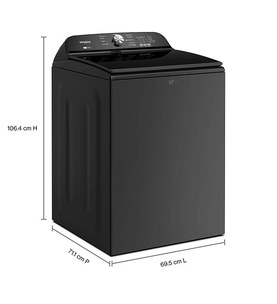 Alt View 1. Whirlpool - 5.3 Cu. Ft. High Efficiency Top Load Washer with 2 in 1 Removable Agitator - Volcano Black.