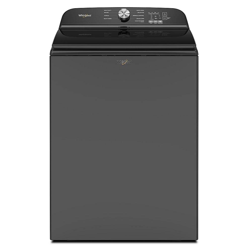 Whirlpool - 5.3 Cu. Ft. High Efficiency Top Load Washer with Deep Water Wash Option - Volcano Black - Front_Zoom