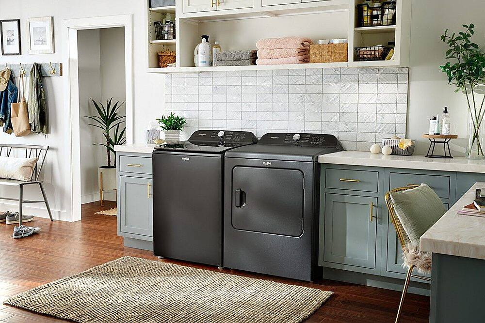 Alt View 18. Whirlpool - 5.3 Cu. Ft. High Efficiency Top Load Washer with Deep Water Wash Option - Volcano Black.