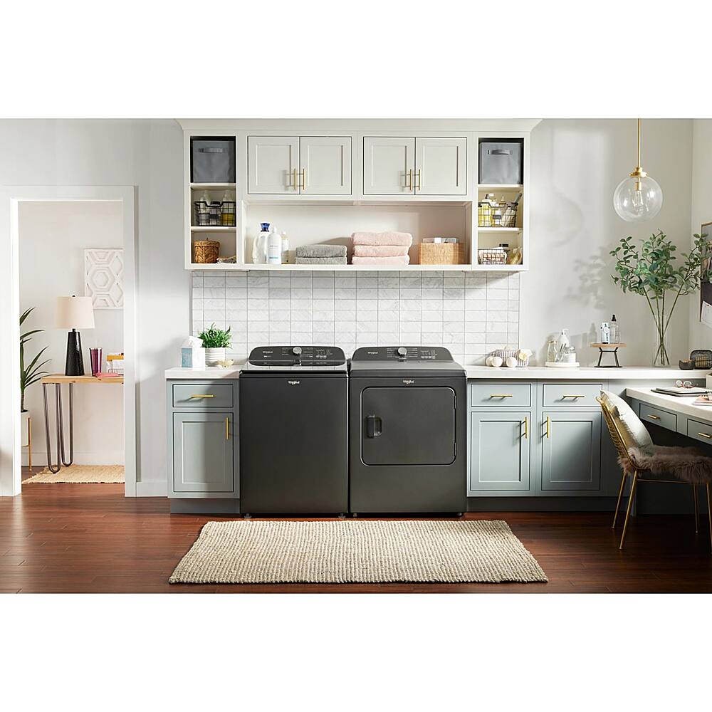 Alt View 18. Whirlpool - 7.0 Cu. Ft. Electric Dryer with Moisture Sensor - Volcano Black.