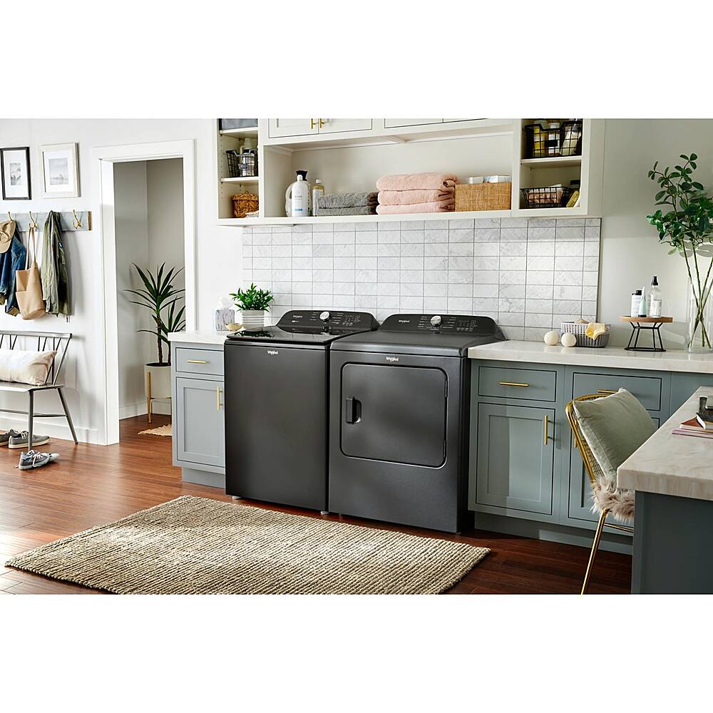 Alt View 19. Whirlpool - 7.0 Cu. Ft. Electric Dryer with Moisture Sensor - Volcano Black.