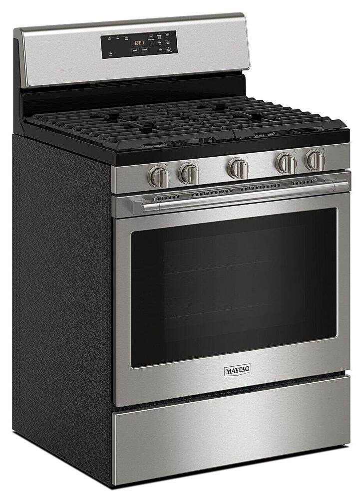 Alt View 1. Maytag - 5.0 Cu. Ft. Freestanding Gas Range with High Temp Self Clean - Fingerprint Resistant Stainless Steel.