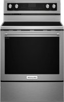 KitchenAid - 6.4 Cu. Ft. Self-Cleaning Freestanding Electric Convection Range - Stainless Steel - Front_Zoom