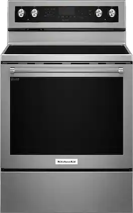 KitchenAid - 6.4 Cu. Ft. Self-Cleaning Freestanding Electric Convection Range - Stainless Steel