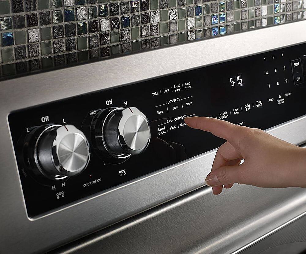 Alt View 19. KitchenAid - 6.4 Cu. Ft. Self-Cleaning Freestanding Electric Convection Range - Stainless steel.