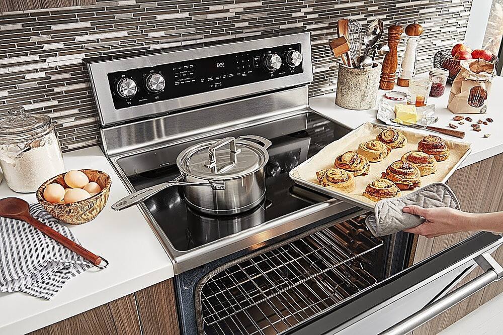 Alt View 23. KitchenAid - 6.4 Cu. Ft. Self-Cleaning Freestanding Electric Convection Range - Stainless steel.