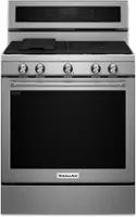 KitchenAid - 5.8 Cu. Ft. Self-Cleaning Freestanding Gas True Convection Range with Even-Heat - Stainless Steel - Front_Zoom