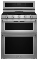 KitchenAid - 6.7 Cu. Ft. Self-Cleaning Freestanding Double Oven Dual Fuel Convection Range - Stainless Steel - Front_Zoom