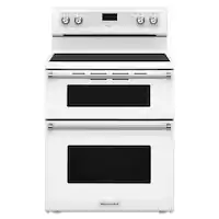 KitchenAid - 6.7 Cu. Ft. Self-Cleaning Freestanding Double Oven Electric Convection Range - White - Front_Zoom