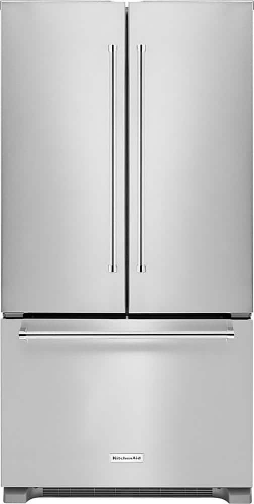 KitchenAid - 21.9 Cu. Ft. French Door Counter-Depth Refrigerator - Stainless Steel - Front_Zoom