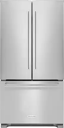 Front. KitchenAid - 21.9 Cu. Ft. French Door Counter-Depth Refrigerator - Stainless steel.