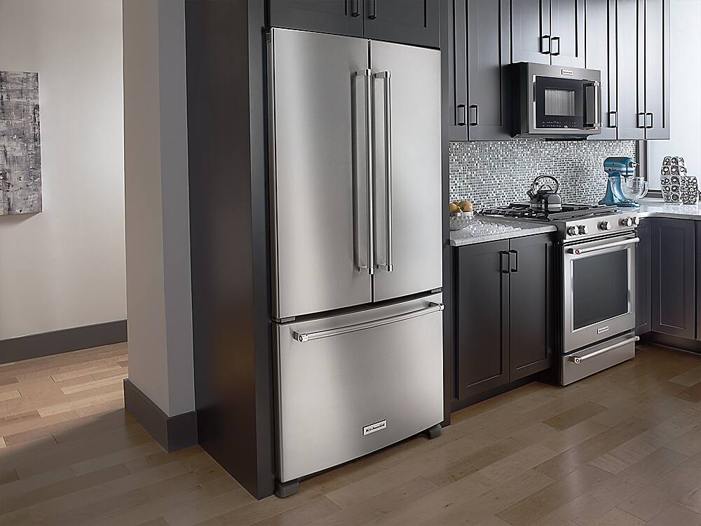 Alt View 12. KitchenAid - 21.9 Cu. Ft. French Door Counter-Depth Refrigerator - Stainless steel.