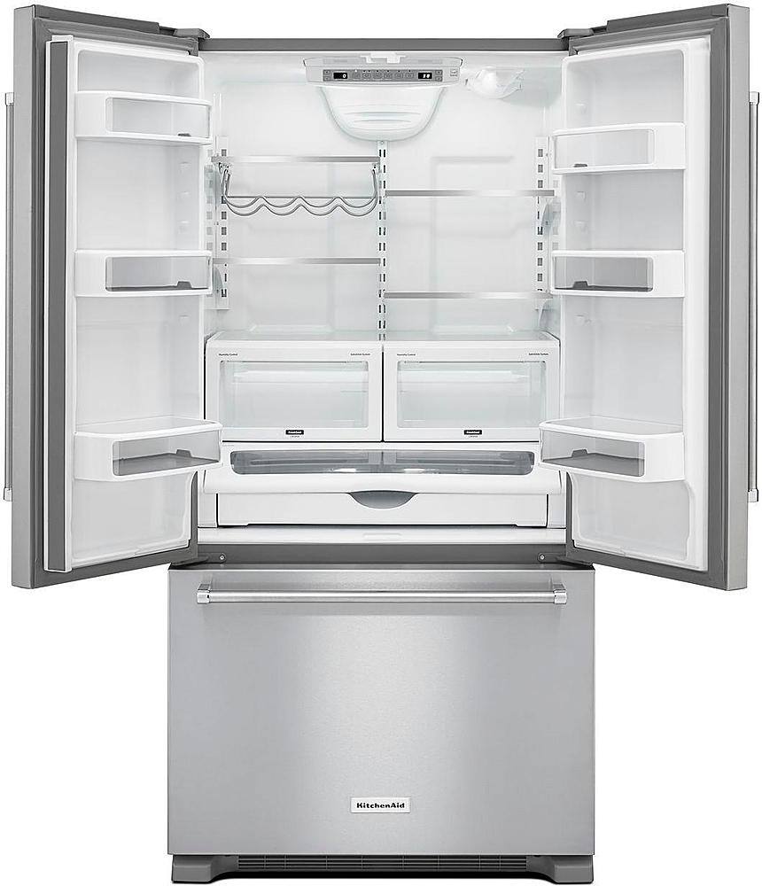 Alt View 3. KitchenAid - 21.9 Cu. Ft. French Door Counter-Depth Refrigerator - Stainless steel.