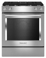 KitchenAid - 6.4 Cu. Ft. Self-Cleaning Slide-In Dual Fuel Convection Range - Stainless Steel - Front_Zoom