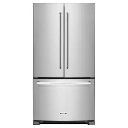 Front. KitchenAid - 25 cu. ft. French Door Refrigerator with Interior Water Dispenser - Stainless steel.