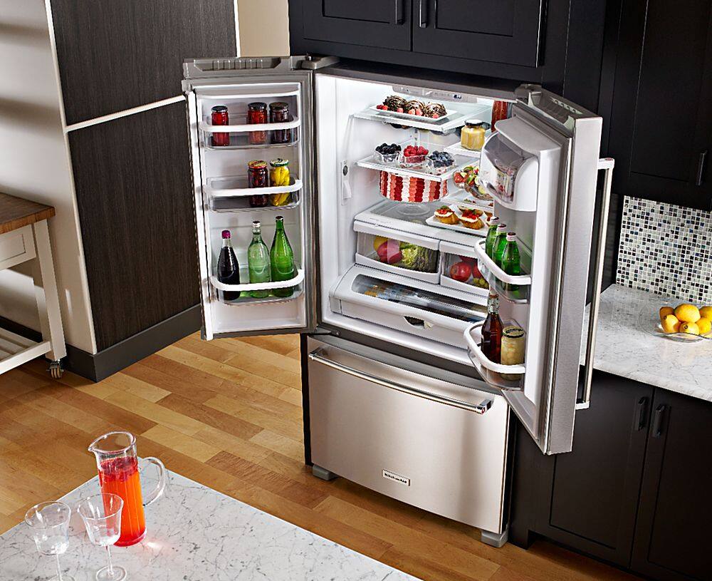 Alt View 11. KitchenAid - 25 cu. ft. French Door Refrigerator with Interior Water Dispenser - Stainless steel.