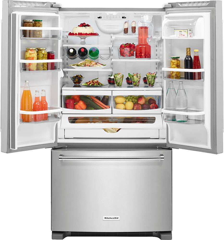 Alt View 1. KitchenAid - 25 cu. ft. French Door Refrigerator with Interior Water Dispenser - Stainless steel.