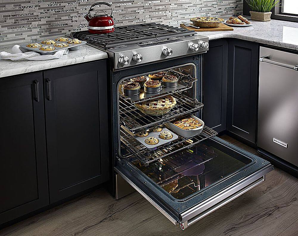 Alt View 18. KitchenAid - 6.5 Cu. Ft. Self-Cleaning Slide-In Gas Convection Range - Stainless steel.