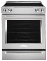 KitchenAid - 7.1 Cu. Ft. Self-Cleaning Slide-In Electric Convection Range - Stainless Steel - Front_Zoom