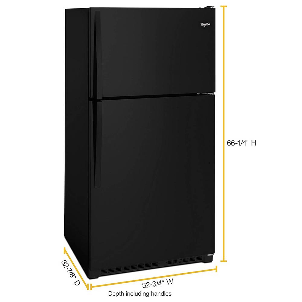 Alt View 3. Whirlpool - 20.5 Cu. Ft. Top-Freezer Refrigerator - Black.